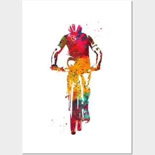 Cycling mountain biker Posters and Art